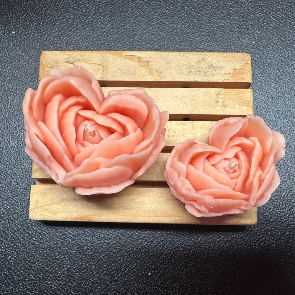 Rose Heart Candles set of Two